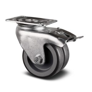 Swivel Castor with Wheel Brake 50 mm Agila Twin Supratech 1975PJO050P40