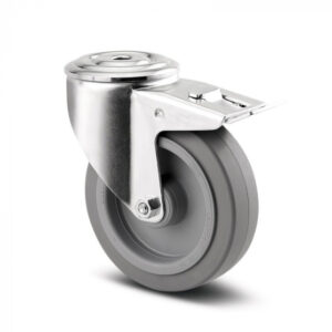 Swivel Castor with Total Lock 100 mm Alpha Elastech 3477UFR100P30-13 GREY